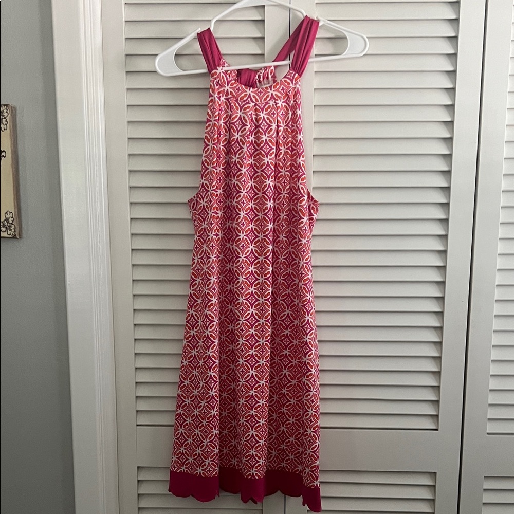 Mud pie dress! Pink & Orange, with bow tie